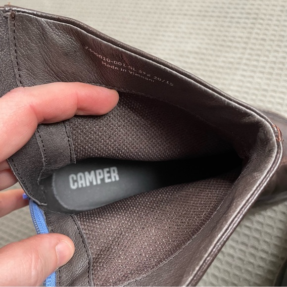 Camper Beetle Booties Boots 37 Womens Brown Leather Minimalist - Picture 8 of 10